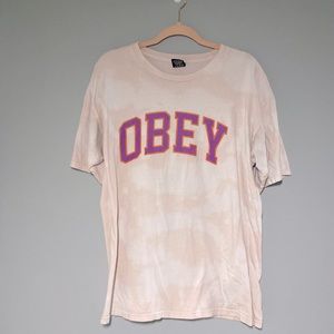 OBEY pink tie dye t-shirt - L